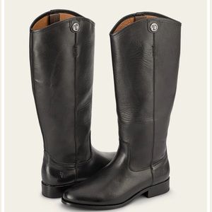 FRYE Melissa Button 2 Black Leather Pull on Boot